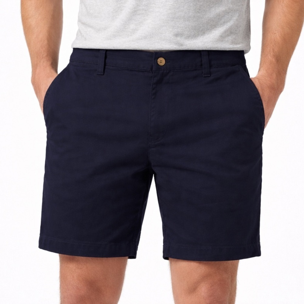 Magaschoni Man Men’s Navy Tencel Chino Shorts Stretch Breathable Size 40 NWT